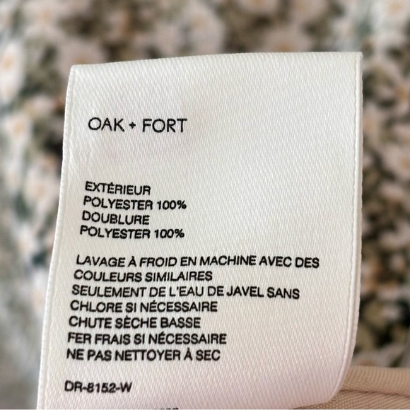 Oak+Fort|‎ Off-the-Shoulder Sage Green Floral Long Sleeve Lined Midi Dress Sz S - Picture 8 of 8